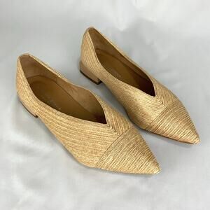 Patricia Green Capri Pointed Toe Woven Raffia Flat Women's Size 8